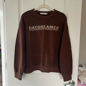 Brown crew neck hoodie